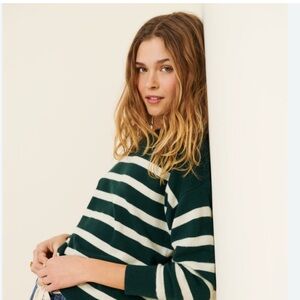 Madewell Cashmere Oversized Stripe Crewneck- Size XL
